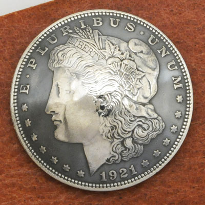 オールドモーガンコインコンチョ1921年(いぶし銀)BUネジ式
