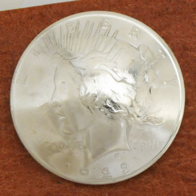 オールドシルバーピースコインコンチョ1922年～＜時価＞＜VG＞ネジ式
