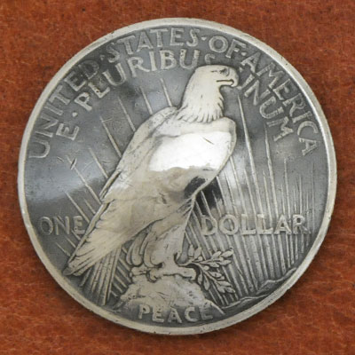 オールドシルバーピースコインコンチョ＜イーグル＞1922年～＜時価＞(いぶし銀)＜VG＞ネジ式