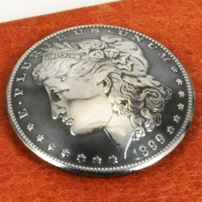 モーガンコインコンチョ1890-1899(いぶし銀)BUネジ式 | レザークラフト 
