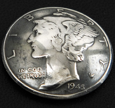 オールドマーキュリー1916～1945コインコンチョいぶし銀＜横顔＞ネジ式