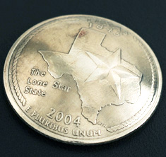 テキサス州クウォーターニッケルコインコンチョ ネジ式