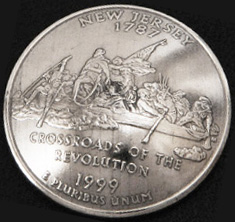 ニュージャージー州クウォーターニッケルコインコンチョ ボタンループ式