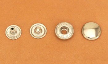 まとめ買い(B6)真鍮製バネホック＜大＞No.5 ニッケルメッキ