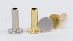 チューブラリベット真鍮製ニッケルメッキ＜M＞（11mm）(100コ入り)