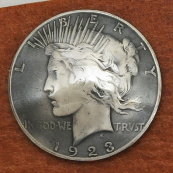 オールドシルバーピースコインコンチョ1922年～＜時価＞(いぶし銀)＜VG＞ネジ式