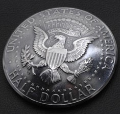 オールドケネディ-1964コインコンチョいぶし銀<イーグル>ネジ式
