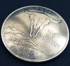 モンタナ州クウォーターニッケルコインコンチョ ネジ式
