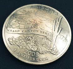 アリゾナ州クウォーターニッケルコインコンチョ ネジ式