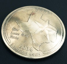 テキサス州クウォーターニッケルコインコンチョ ボタンループ式