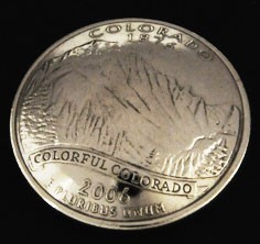 コロラド州クウォーターニッケルコインコンチョ ネジ式